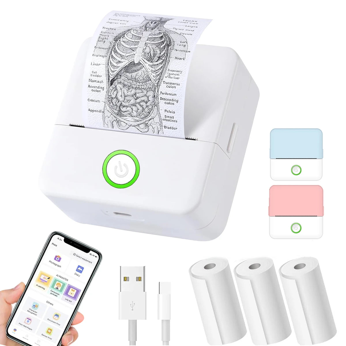 Mini Printer Inkless Sticker Maker